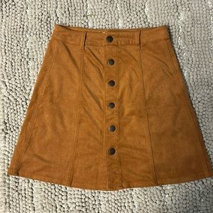 Light Brown Mini Skirt with Snaps